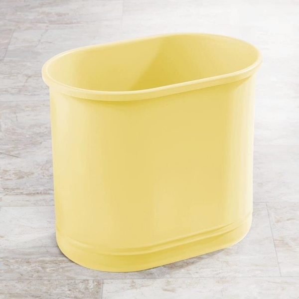 Mülleimer oval Metall gelb Abfalleimer Bad Büro 30cm rostfrei mDesign