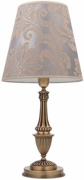 Casa Padrino Luxus Barock Tischleuchte Messing mit Patina / Silber / Braun H. 64 cm