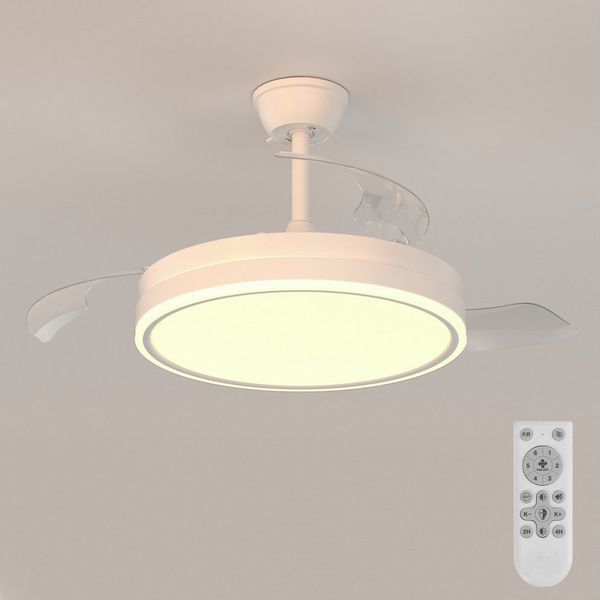 Riserva LED Kronleuchter Deckenventilator mit Licht, 86 cm, weiß, inklusive Fernbedienung, LED fest integriert