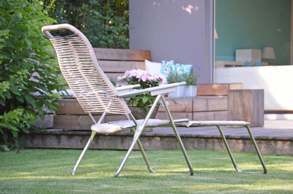 Armlehnsessel Spaghetti aus Aluminium, Taupe