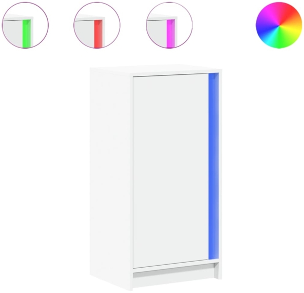 vidaXL LED-Sideboard Weiß 42,5x34x85 cm Holzwerkstoff 852138