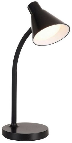Licht-Erlebnisse Schreibtischlampe PURWEN, LED fest integriert, Warmweiß, Metall LED 38 cm hoch Schwarz warmweiß 3000 K 600 lm Modern