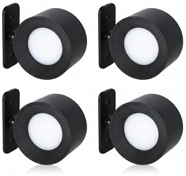 HAC24 Wandleuchte LED Akku Wandlampe Schwarz Warmweiß 3 Leuchtstufen, LED fest integriert, Wiederaufladbar, mit Magnet, 360°