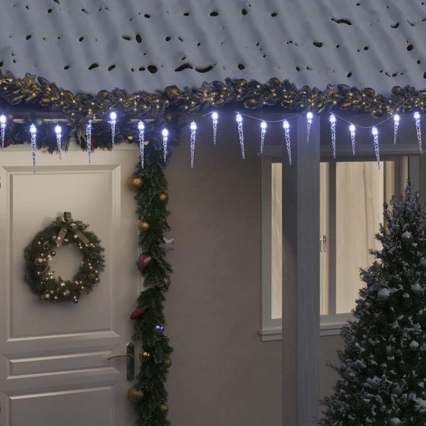 vidaXL Weihnachts-Eiszapfen-Licht 200 LEDs Kaltweiß 20 m Acryl PVC 356228