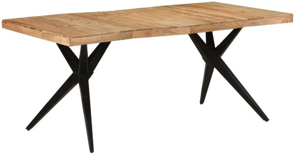 vidaXL Esstisch Schwarz 180x90x77 cm Massivholz Akazie 351642