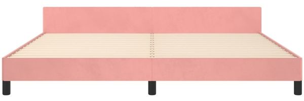 vidaXL Bettgestell mit Kopfteil Samt Rosa 200x200 cm Bild 6