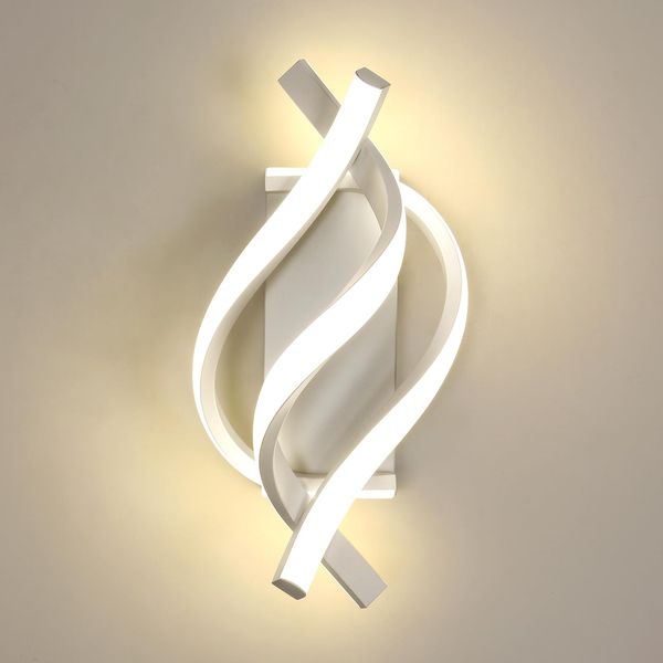 Comely LED Wandleuchte Innen, 22W Wandlampe Innen Acryl 2500LM, 4500K Neutrales Licht Wandbeleuchtung für Wohnzimmer Schlafzimmer Treppenhaus Flur Esszimmer Küche Balkon, Weiße