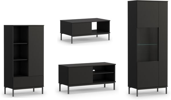 AX LIVING Möbel für das Wohnzimmer Queba 1 – Funktional Modern in Schwarz