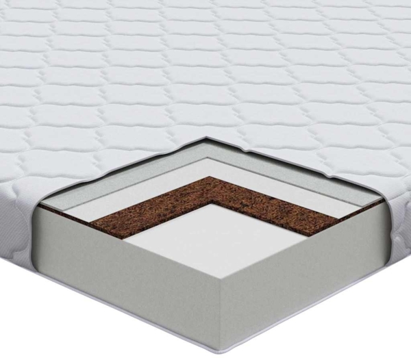 vidaXL Matratze mit Kokosnusschicht Weiß 190 x 90 cm PU-Schaum 4106381 Bild 9