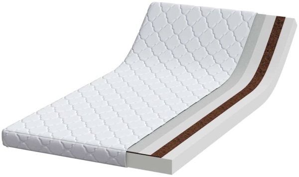 vidaXL Matratze mit Kokosnusschicht Weiß 190 x 90 cm PU-Schaum 4106381 Bild 2