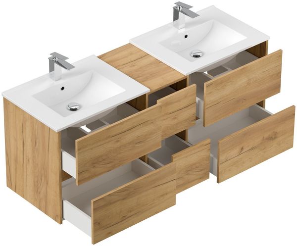 Magnolia Home Badmöbel-Set Badmöbelset Taifun 150cm eiche gold