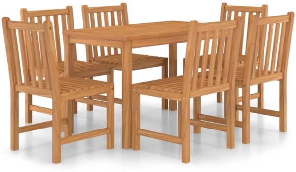 vidaXL 7-teiliges Garten-Ess-Set 120 x 70 cm Massivholz Teak 3059928