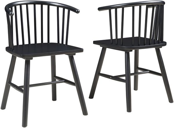 Esszimmerstuhl Stami 2er Set Holz Schwarz [en. casa]
