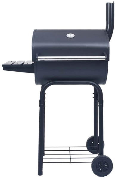 vidaXL Holzkohlegrill, Smoker, Stahl Schwarz, 75 x 48 x 120 cm