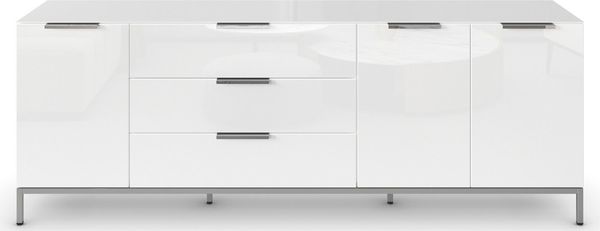 rauch Kommode Flipp, 3-türig, 3 Schubladen, Soft-Close-Funktion, Oberboden und Front Glas