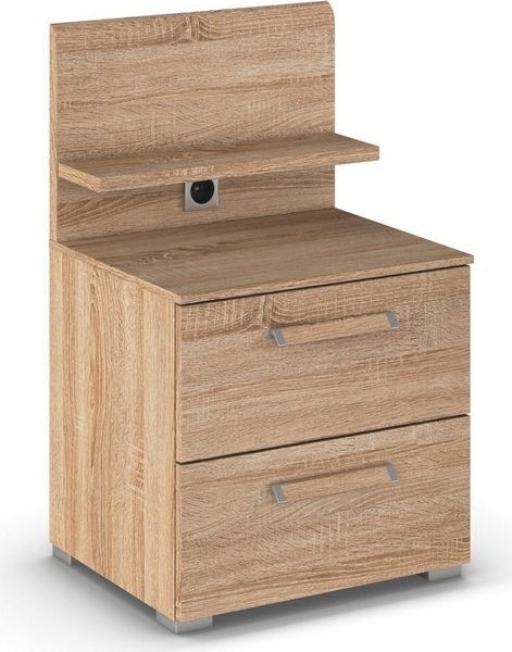 rauch Nachtkommode Evelyn, in elegantem Stil 2 Schubladen Paneel mit Steckdose MADE IN GERMANY