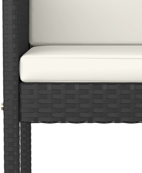 vidaXL 5-tlg. Gartenbar-Set mit Kissen Schwarz Poly Rattan 3200667 Bild 2