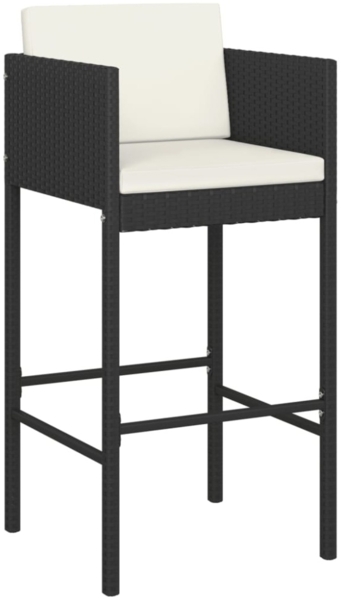 vidaXL 5-tlg. Gartenbar-Set mit Kissen Schwarz Poly Rattan 3200667 Bild 5