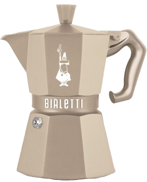 Bialetti Espressokocher Moka Express Exclusive Induktion 3 Tassen cremé
