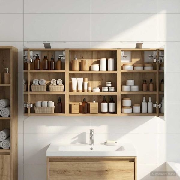 vidaXL Badezimmerschrank-Set 3 pcs 100 x 10,5 x 50 cm Holzwerkstoff 3403695