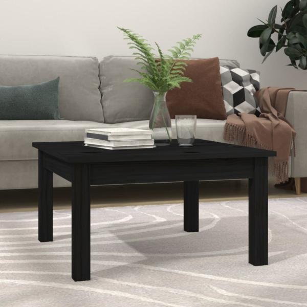 vidaXL Couchtisch Schwarz 55x55x30 cm Massivholz Kiefer 814233
