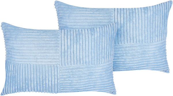 Kissen 2er Set MILLET 47 x 27 cm Kein Muster Blau