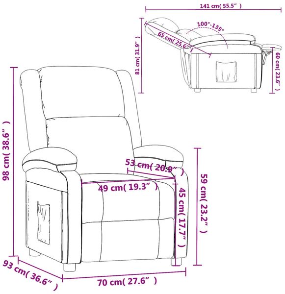 vidaXL Relaxsessel Grau Kunstleder 340172 Bild 9