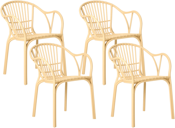 Gartenstuhl 4er Set ANDORA Beige
