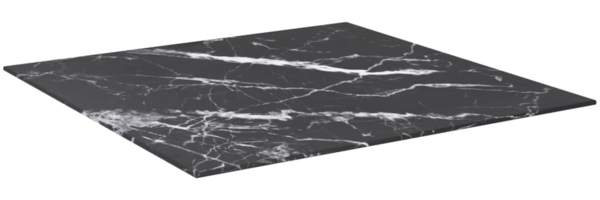 vidaXL Tischplatte Schwarz 70x70 cm 6 mm Hartglas in Marmoroptik 322272