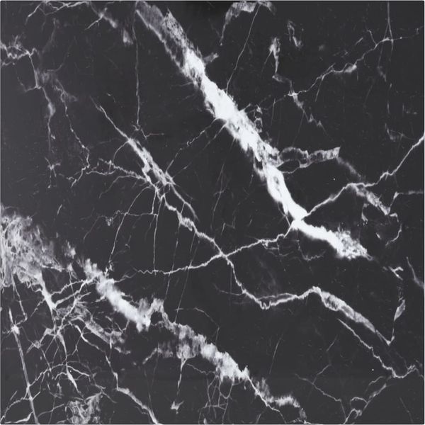 vidaXL Tischplatte Schwarz 70x70 cm 6 mm Hartglas in Marmoroptik 322272