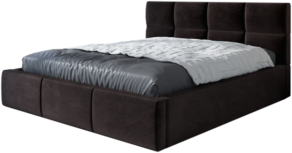 Polsterbett RADIC-OM 120x200 mit Bettkasten und Lattenrost. Farbe: Espresso 6