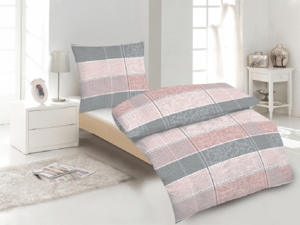 Optidream Microfaser Seersucker Bettwäsche 135x200 cm Bettbezug 135x200 cm Kopfkissenbezug 80x80 cm Klara Rose Bild 2