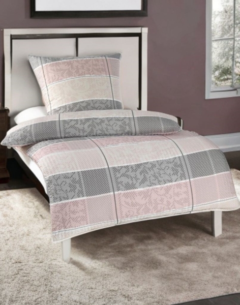 Optidream Microfaser Seersucker Bettwäsche 135x200 cm Bettbezug 135x200 cm Kopfkissenbezug 80x80 cm Klara Rose Bild 6