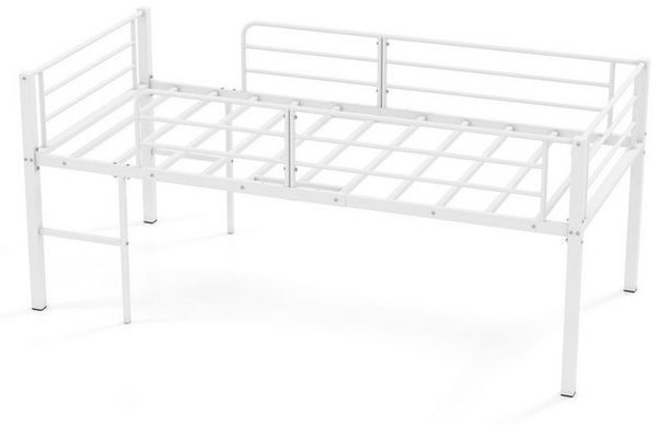 COSTWAY Kinderbett (1-tlg), Hochbett, Bettgestell, mit 2 Leitern, Sicherheitsgeländern Bild 4