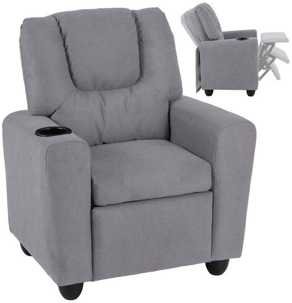 COSTWAY Kindersofa, Kindersessel mit verstellbarer Rückenlehne & Fußstütze