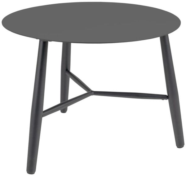 Gartencouchtisch Vannes aus Aluminium, modern und rund, anthrazit, Ø 60 cm, pflegeleicht