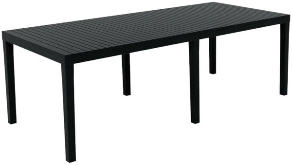 Dmora Gartentisch Arabesch, Rechteckiger ausziehbarer EssRegal, ausziehbarer Gartentisch, 100 % Made in Italy, 150x90h72 cm, Anthrazit