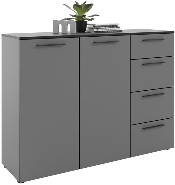 Novel 'SOUL' Sideboard, Holznachbildung Basalt, 135 x 99.8 x 40 cm, mit Softclose und 4 Schubladen