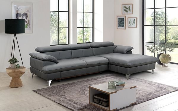 COTTA Ecksofa David Echtleder, Echtleder mit Schlaffunktion & Bettkasten