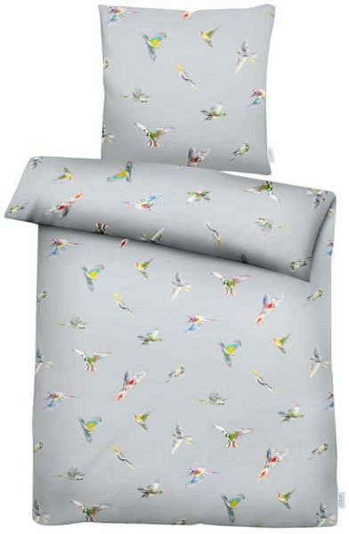 APELT Bettwäsche Lola Gots, Satin (Bio-Baumwolle), Papageienmotiv