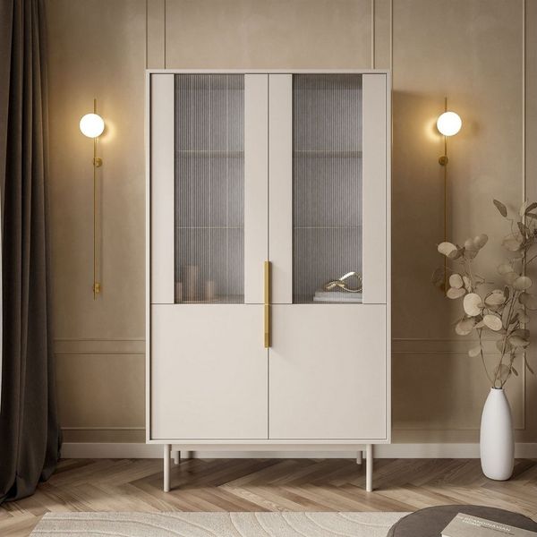 Lookway Standvitrine MIRACLE elegante Glasvitrine für stilvolles Wohnzimmer Breite: 104 cm