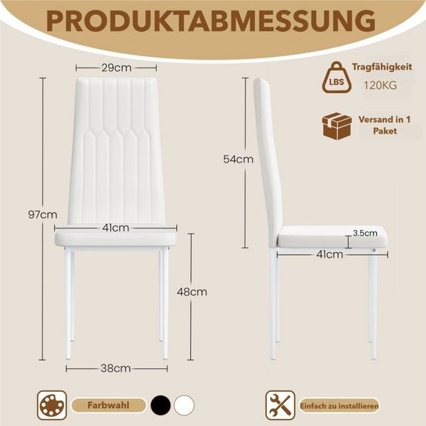 TLGREEN Esszimmerstuhl Stuhl mit hoher Rückenlehne, (4 St), für Esstisch, Esszimmer, Dining Table, Vorzimmer Möbel Set gepolstert