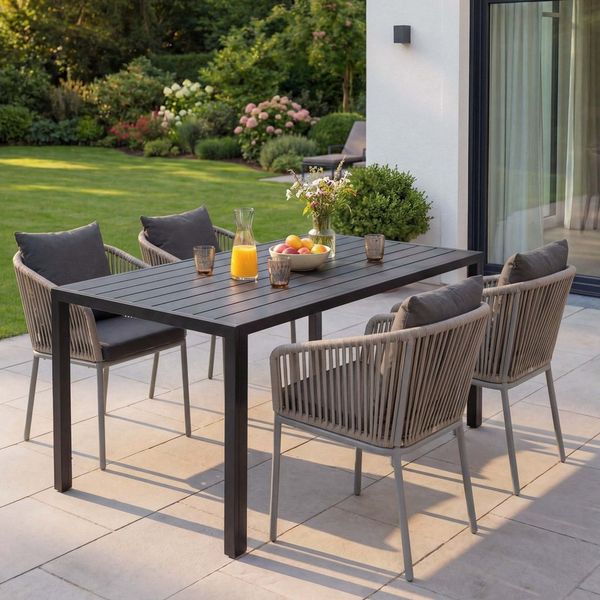 MCW Sitzgruppe MCW-N41-4, (Set, 5-tlg, 5-teilig), Witterungsbeständig und besonders pflegeleicht