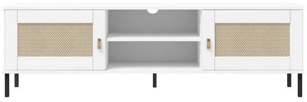 Woodroom TV-Board Modernes Lowboard Valencia, Fernsehschrank aus Kiefer,schwarz,158x47x40cm