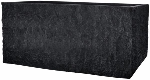 Pflanzgefäß The Rock Pflanzkasten Blumenkasten 33x83x38 cm Steinoptik Anthrazit