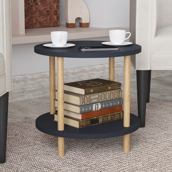 Beistelltisch Ves 49xØ42 cm Grau [en. casa]