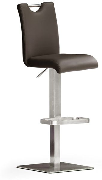 Barstuhl Bardo III - Kunstleder Braun - Edelstahl