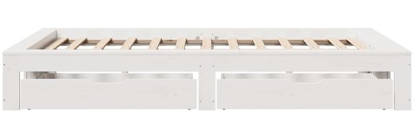 vidaXL Massivholzbett ohne Matratze Weiß 135x190 cm Kiefernholz 3309015 Bild 7