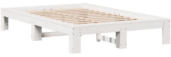 vidaXL Massivholzbett ohne Matratze Weiß 135x190 cm Kiefernholz 3309015 Bild 5