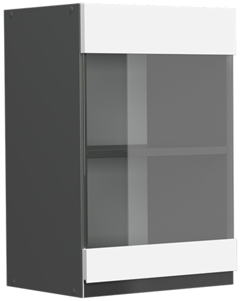 Küchenglasschrank R-Line Weiß 40 cm J-Shape Vicco